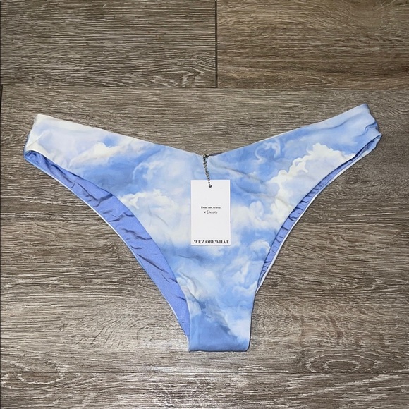 New nwt We wore what Blue and White Cloud Bikini Bottom size xl - Picture 1 of 4